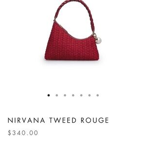 NIRVANA Red Shoulder Bag with Tweed Material and Classic Shape